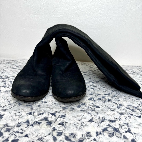 Indigo by Clarks 8.5 Black Leather Knee High Riding Tall Zippered Boots - Picture 13 of 14
